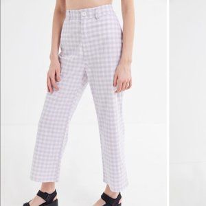 Urban Outfitters gingam high-rise, wide-leg pant